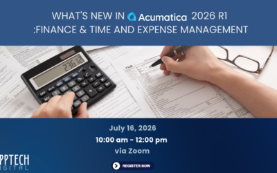 What’s New in Acumatica 2026 R1 :Finance & Time and Expense Management | July 16, 2026